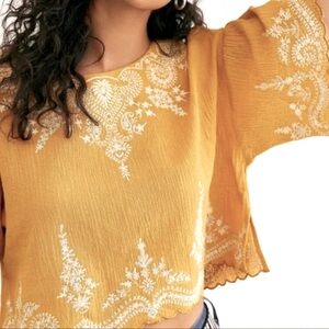 FP Embroidered crop top